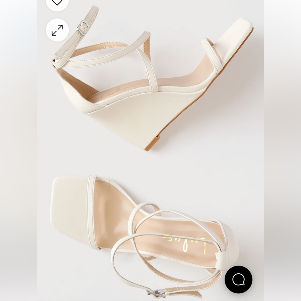 🍄SPRING SALE- firm price 🍄Lulus Luxxa White Strappy Wedge Sandals